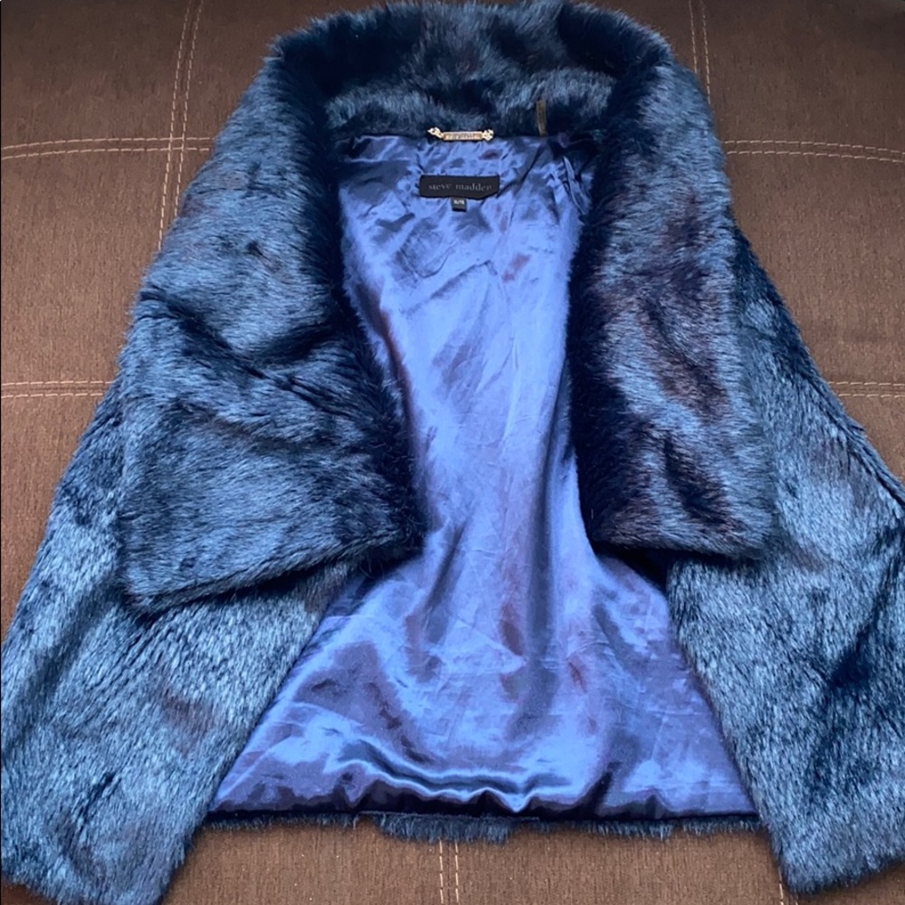 Steve Madden Blue fur vest